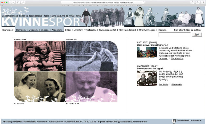 Photo of the Kvinnespor website.